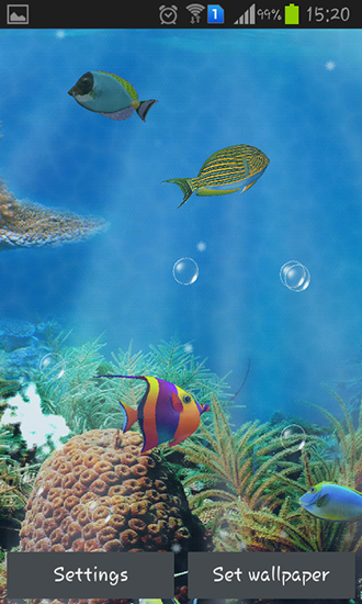 Скачать бесплатные живые обои Интерактивные для Андроид на рабочий стол планшета: Aquarium and fish.