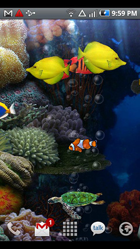 Скачать бесплатные живые обои для Андроид на рабочий стол планшета: Aquarium.
