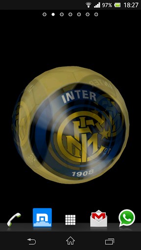 Скачать бесплатные живые обои Логотипы для Андроид на рабочий стол планшета: Ball 3D Inter Milan.