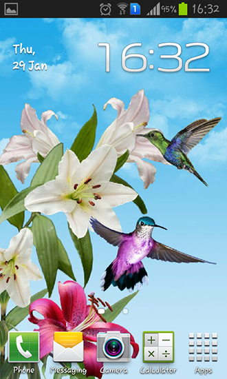 Скачать бесплатные живые обои Цветы для Андроид на рабочий стол планшета: Birds.
