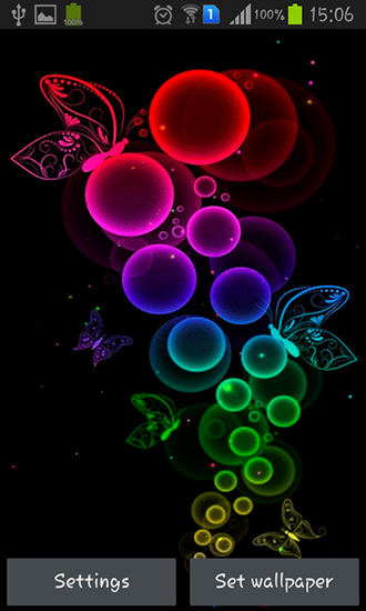 Bubble and butterfly - скачать живые обои на Андроид 4.3 телефон бесплатно.