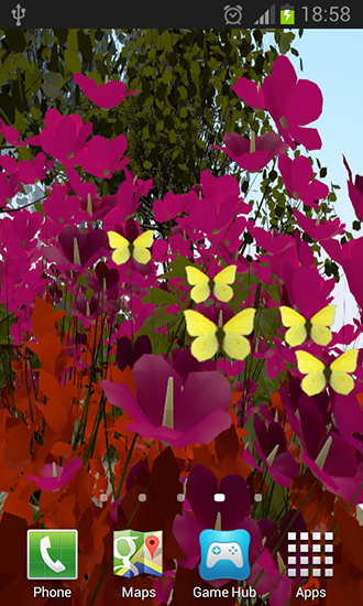 Скачать бесплатные живые обои Цветы для Андроид на рабочий стол планшета: Butterflies by Wizzhard.