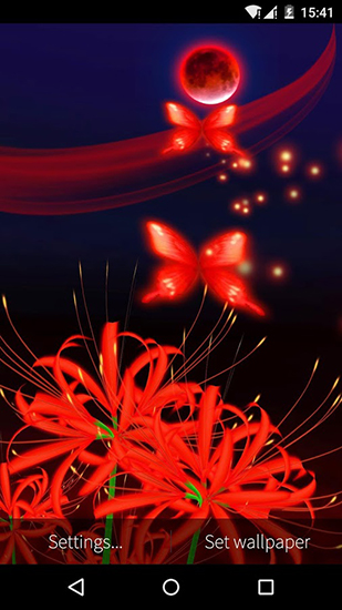 Скачать бесплатные живые обои Цветы для Андроид на рабочий стол планшета: Butterfly and flower 3D.