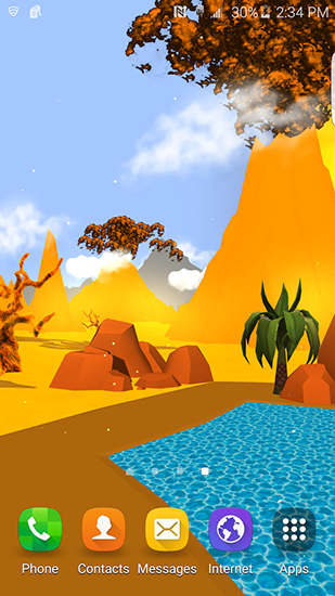 Скачать бесплатные живые обои Пейзаж для Андроид на рабочий стол планшета: Cartoon desert 3D.