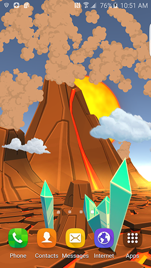Скачать бесплатные живые обои Пейзаж для Андроид на рабочий стол планшета: Cartoon volcano 3D.