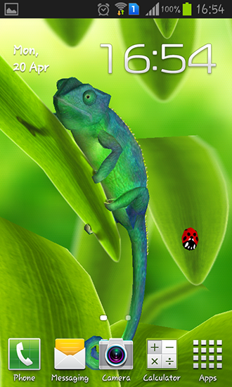Скачать бесплатно живые обои Chameleon 3D на Андроид телефоны и планшеты.