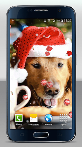 Скачать Christmas dogs - бесплатные живые обои для Андроида на рабочий стол.