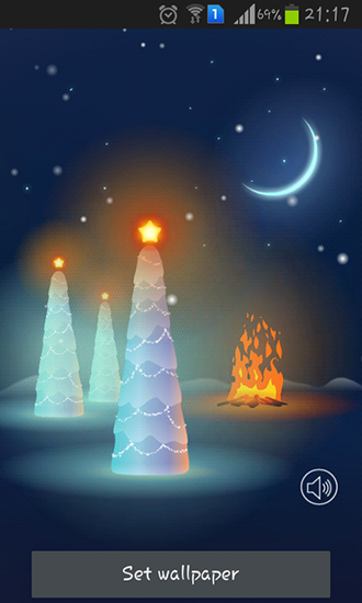 Christmas snow - скачать живые обои на Андроид 2.1 телефон бесплатно.