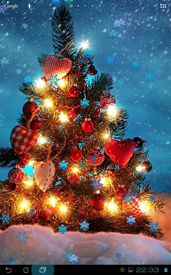 Christmas snowflakes - скачать живые обои на Андроид 5.1 телефон бесплатно.