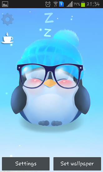 Скачать бесплатно живые обои Chubby penguin на Андроид телефоны и планшеты.