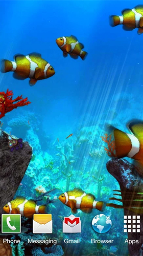 Скачать Clownfish aquarium 3D - бесплатные живые обои для Андроида на рабочий стол.