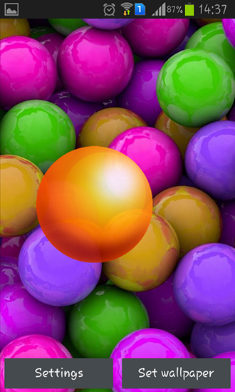 Скачать бесплатные живые обои Интерактивные для Андроид на рабочий стол планшета: Colorful balls.