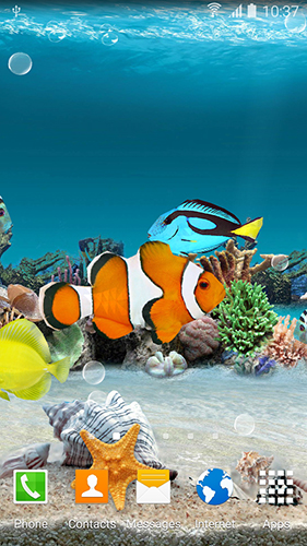 Скачать бесплатные живые обои Аквариумы для Андроид на рабочий стол планшета: Coral fish.