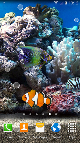 Скачать бесплатные живые обои Аквариумы для Андроид на рабочий стол планшета: Coral fish 3D.