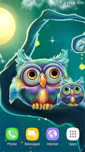 Скачать Cute owls - бесплатные живые обои для Андроида на рабочий стол.
