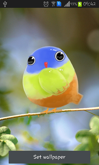 Скачать бесплатные живые обои Интерактивные для Андроид на рабочий стол планшета: Cute bird.