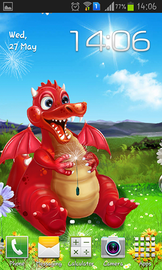 Скачать бесплатно живые обои Cute dragon на Андроид телефоны и планшеты.