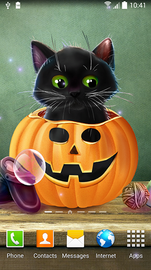 Скачать бесплатные живые обои Интерактивные для Андроид на рабочий стол планшета: Cute Halloween.