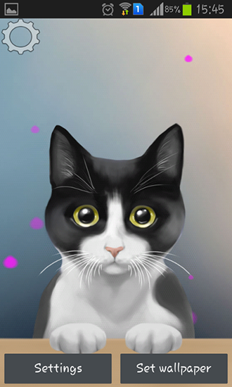 Скачать бесплатные живые обои Интерактивные для Андроид на рабочий стол планшета: Cute kitty.