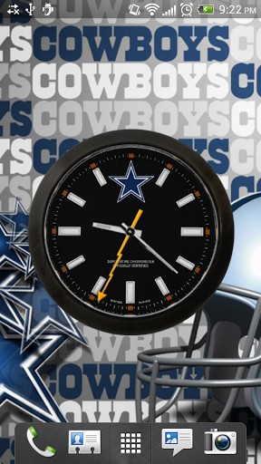 Скачать бесплатные живые обои С часами для Андроид на рабочий стол планшета: Dallas Cowboys: Watch.