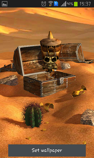 Скачать бесплатные живые обои 3D для Андроид на рабочий стол планшета: Desert treasure.