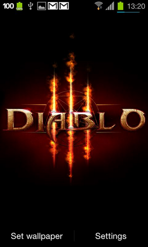 Скачать бесплатные живые обои для Андроид на рабочий стол планшета: Diablo 3: Fire.