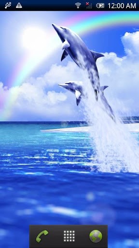 Dolphin blue - скачать живые обои на Андроид 2.3 телефон бесплатно.