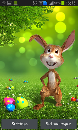 Скачать бесплатные живые обои Животные для Андроид на рабочий стол планшета: Easter bunny.
