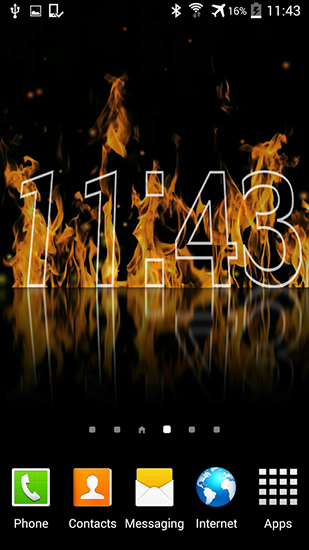 Скачать бесплатно живые обои Fire clock на Андроид телефоны и планшеты.