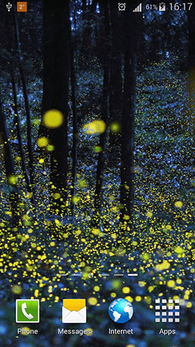 Скачать бесплатные живые обои Растения для Андроид на рабочий стол планшета: Fireflies by Phoenix Live Wallpapers.