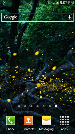 Скачать бесплатные живые обои Пейзаж для Андроид на рабочий стол планшета: Fireflies by Top live wallpapers hq.