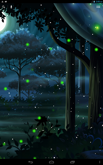 Скачать бесплатно живые обои Firefly forest на Андроид телефоны и планшеты.