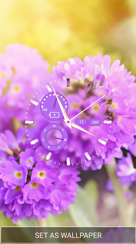 Скачать Flower clock by Thalia Spiele und Anwendungen - бесплатные живые обои для Андроида на рабочий стол.
