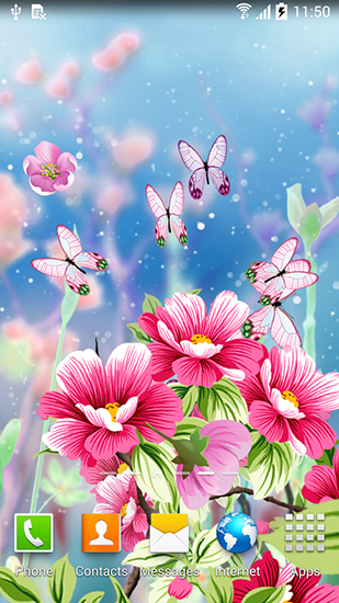 Скачать бесплатные живые обои Интерактивные для Андроид на рабочий стол планшета: Flowers by Live wallpapers.