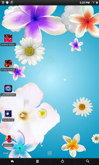 Скачать бесплатные живые обои Интерактивные для Андроид на рабочий стол планшета: Flowers live wallpaper.