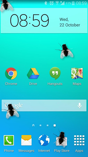 Fly in phone - скачать живые обои на Андроид 4.4.4 телефон бесплатно.