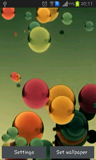 Flying colored balls - скачать живые обои на Андроид 4.3 телефон бесплатно.