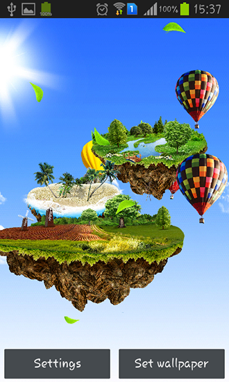 Flying islands - скачать живые обои на Андроид 4.0.3 телефон бесплатно.