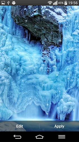 Скачать Frozen waterfall - бесплатные живые обои для Андроида на рабочий стол.