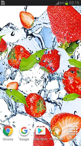 Скачать Fruits in the water - бесплатные живые обои для Андроида на рабочий стол.