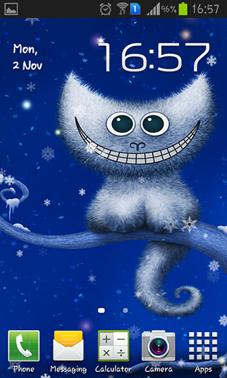 Funny Christmas kitten and his smile - скачать живые обои на Андроид 2.3.4 телефон бесплатно.