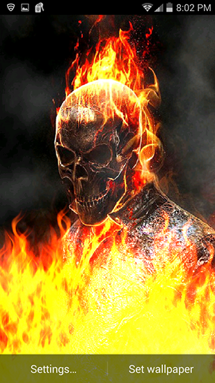 Ghost rider: Fire flames - скачать живые обои на Андроид 4.0 телефон бесплатно.