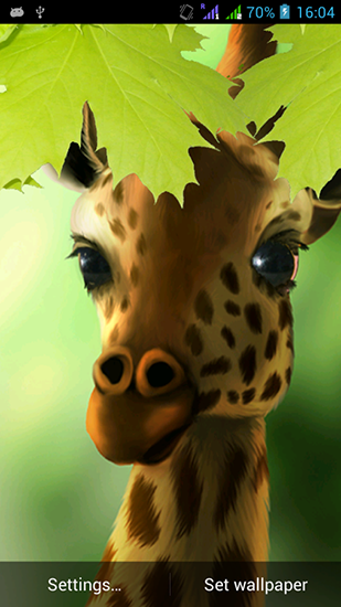 Скачать бесплатные живые обои Животные для Андроид на рабочий стол планшета: Giraffe HD.
