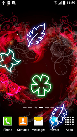 Скачать бесплатные живые обои для Андроид на рабочий стол планшета: Glowing flowers.