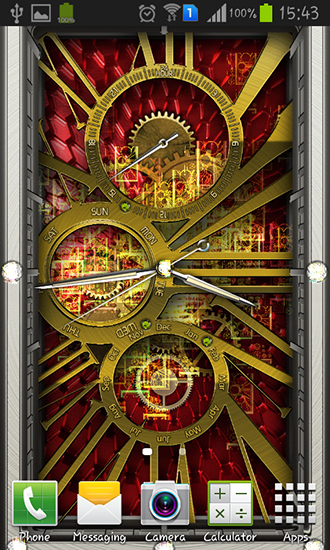 Gold clock - скачать живые обои на Андроид 4.3.1 телефон бесплатно.