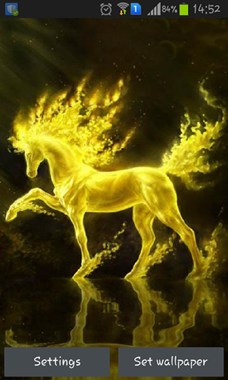 Golden horse - скачать живые обои на Андроид 4.4.4 телефон бесплатно.