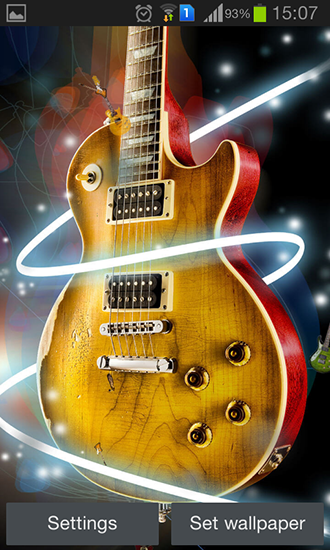 Скачать бесплатные живые обои Музыкальные для Андроид на рабочий стол планшета: Guitar by Happy live wallpapers.