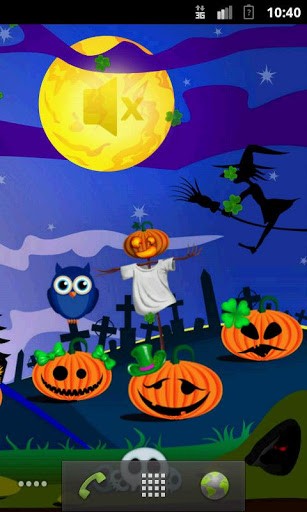 Скачать бесплатные живые обои для Андроид на рабочий стол планшета: Halloween pumpkins.