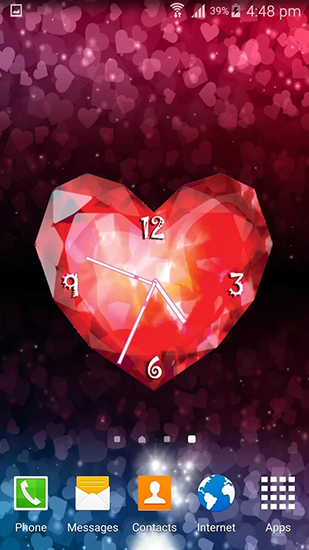 Hearts сlock - скачать живые обои на Андроид 9.3.1 телефон бесплатно.