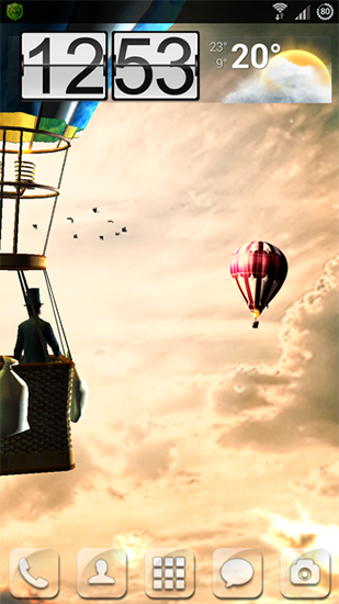 Hot air balloon 3D - скачать живые обои на Андроид 2.0 телефон бесплатно.